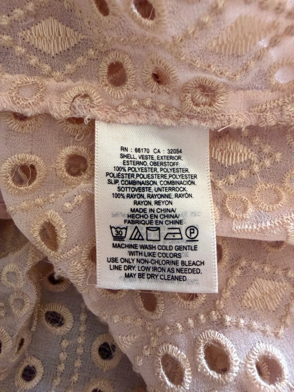 Anthropologie Blush Pink Eyelet Lace Dress, 6P - Picture 6 of 6